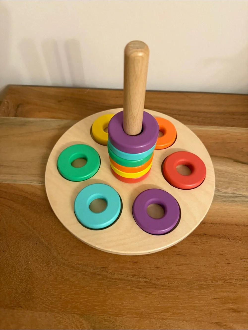 Lovevery flexible wooden stacker complete with 12 rings from babbler kit
